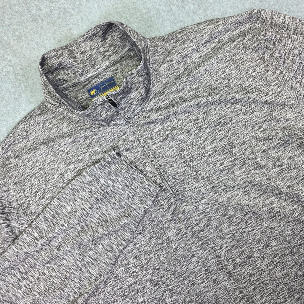 Jack Nicklaus Men's XL Gray Quarter 1/4 Zip Long‎ Sleeve Golf Pullover Shirt